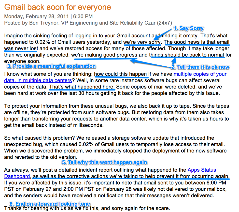 Gmail Outage Blog Post