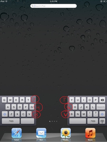 Ios split keyboard hidden keys