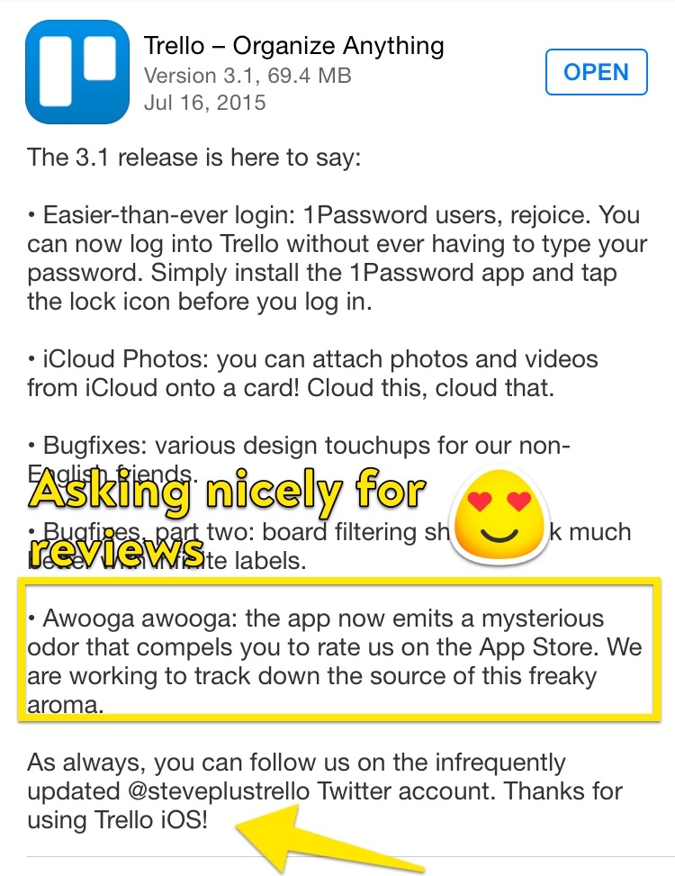 Trello release notes